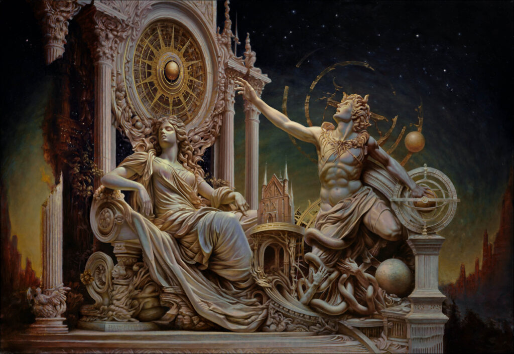 Daniel Pawłowski, Ekstaza Kopernika,  olej, płótno, 81×116 cm